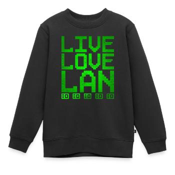 Administrateur réseau Live Love Lan - Sweat Premium enfant bio - noir - Devant - AI Model Kid Female (0cm)