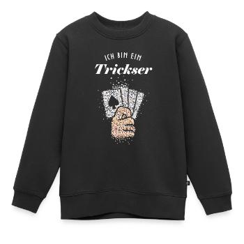 Kartentrick Zaubertrick Straßenmagier Kartenzauber - Kinder Premium Organic Sweatshirt - Schwarz - Vorne - AI Model Kid Female (0cm)