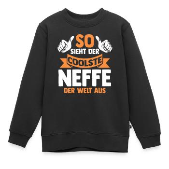 Coolste Neffe - Kinder Premium Organic Sweatshirt - Schwarz - Vorne - AI Model Kid Female (0cm)