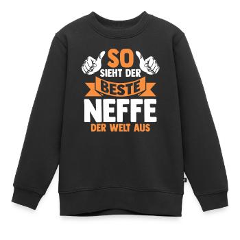 Bester Neffe - Kinder Premium Organic Sweatshirt - Schwarz - Vorne - AI Model Kid Female (0cm)