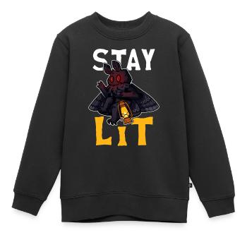 Mothman Kryptide Kryptozoologie - Kinder Premium Organic Sweatshirt - Schwarz - Vorne - AI Model Kid Female (0cm)