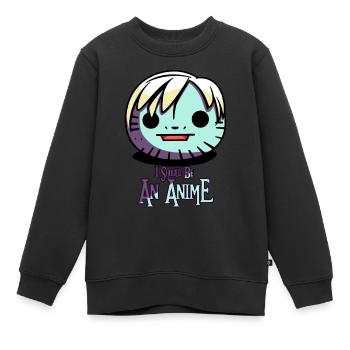 Cartoon Manga Kreatur, Ich sollte ein Anime sein - Kinder Premium Organic Sweatshirt - Schwarz - Vorne - AI Model Kid Female (0cm)