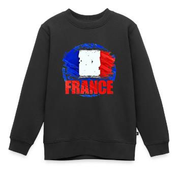 Frankreich - Kinder Premium Organic Sweatshirt - Schwarz - Vorne - AI Model Kid Female (0cm)