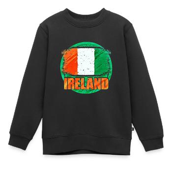 Irlande - Sweat Premium enfant bio - noir - Devant - AI Model Kid Female (0cm)