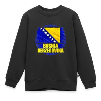 Bosnie-Herzégovine - Sweat Premium enfant bio - noir - Devant - AI Model Kid Female (0cm)