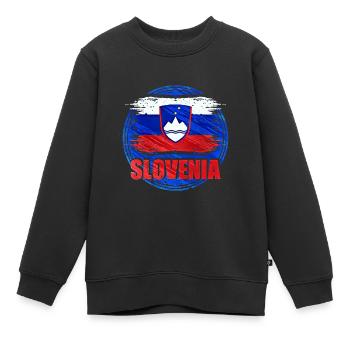 Slowenien - Kinder Premium Organic Sweatshirt - Schwarz - Vorne - AI Model Kid Female (0cm)