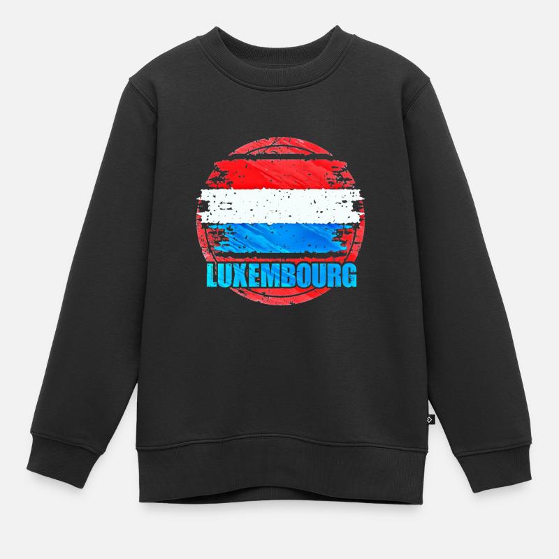 Luxembourg - Sweat Premium enfant bio - noir