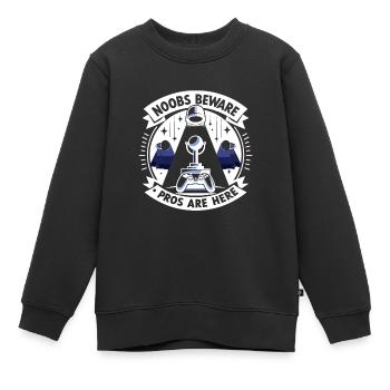 Noobs aufgepasst, Profis sind da - Kinder Premium Organic Sweatshirt - Schwarz - Vorne - AI Model Kid Female (0cm)
