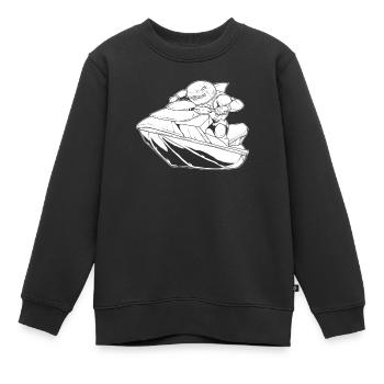 Jet Ski Hai - Kinder Premium Organic Sweatshirt - Schwarz - Vorne - AI Model Kid Female (0cm)