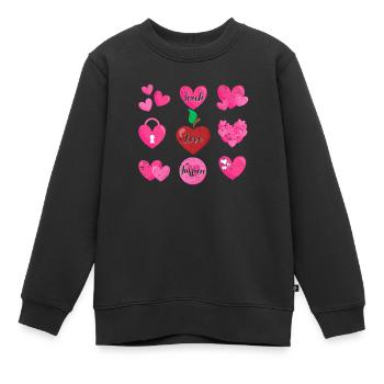 Enseigner l’amour Inspirer l’amour de la Saint-Valentin Enseigner l’amant - Sweat Premium enfant bio - noir - Devant - AI Model Kid Female (0cm)