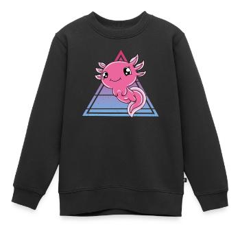 Süßes Axolotl Lustiges Axolotl - Kinder Premium Organic Sweatshirt - Schwarz - Vorne - AI Model Kid Female (0cm)