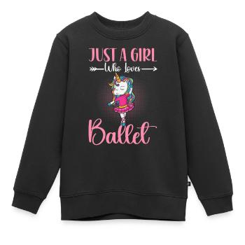Ballerina - Kinder Premium Organic Sweatshirt - Schwarz - Vorne - AI Model Kid Female (0cm)