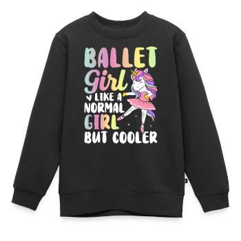 Ballerina - Kinder Premium Organic Sweatshirt - Schwarz - Vorne - AI Model Kid Female (0cm)