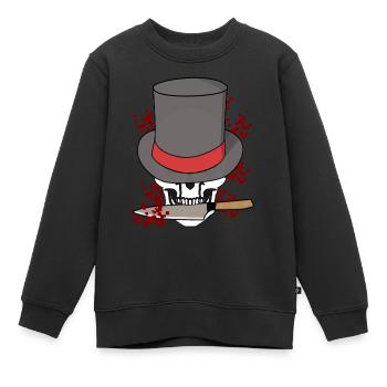 Totenkopf Killer Messer Halloween Mafia Italien - Kinder Premium Organic Sweatshirt - Schwarz - Vorne - AI Model Kid Female (0cm)