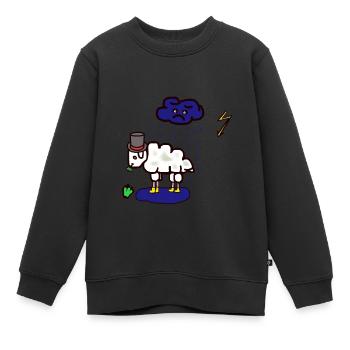 Mauvais temps : moutons, nuages de pluie, pluie, mouton - Sweat Premium enfant bio - noir - Devant - AI Model Kid Female (0cm)