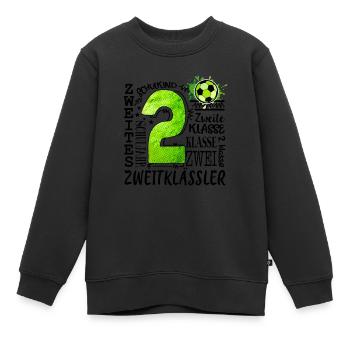 2. Klasse - Kinder Premium Organic Sweatshirt - Schwarz - Vorne - AI Model Kid Female (0cm)
