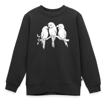 Papagei Zweig - Kinder Premium Organic Sweatshirt - Schwarz - Vorne - AI Model Kid Female (0cm)