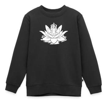 Yoga Lotus Blatt - Kinder Premium Organic Sweatshirt - Schwarz - Vorne - AI Model Kid Female (0cm)