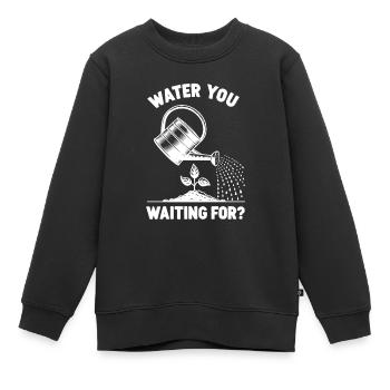 Wasser, auf das Sie warten? - Kinder Premium Organic Sweatshirt - Schwarz - Vorne - AI Model Kid Female (0cm)