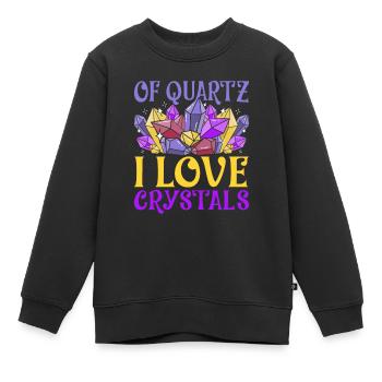 Cristaux de guérison de Quartz que j’aime cristaux - Sweat Premium enfant bio - noir - Devant - AI Model Kid Female (0cm)