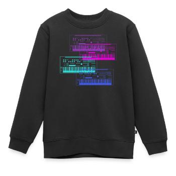 Synthétiseur Collection Conception de musique - Sweat Premium enfant bio - noir - Devant - AI Model Kid Female (0cm)