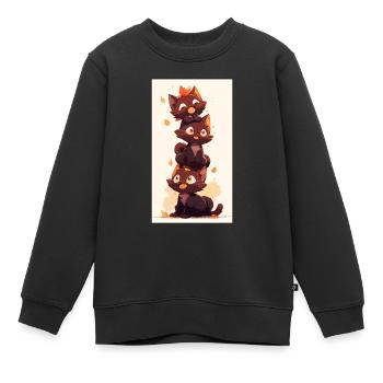 Ein Haufen niedlicher Kätzchen - Kinder Premium Organic Sweatshirt - Schwarz - Vorne - AI Model Kid Female (0cm)