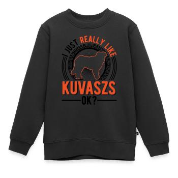 J’aime bien Kuvasz - Sweat Premium enfant bio - noir - Devant - AI Model Kid Female (0cm)