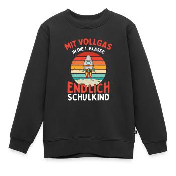 Mit Vollgas in die 1. Klasse - Kinder Premium Organic Sweatshirt - Schwarz - Vorne - AI Model Kid Female (0cm)