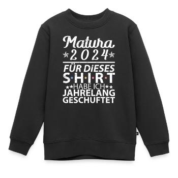 Matura 2024 Maturanten Matura Abschluss Geschenk - Kinder Premium Organic Sweatshirt - Schwarz - Vorne - AI Model Kid Female (0cm)