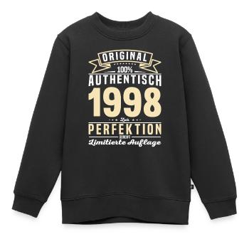 Authentisches Vintage-Geschenk 1998 - Kinder Premium Organic Sweatshirt - Schwarz - Vorne - AI Model Kid Female (0cm)
