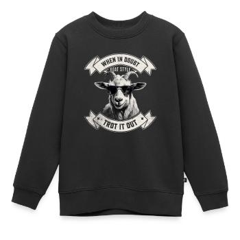 Im Zweifelsfall Traben Sie Es Aus - Wanderdesign - Kinder Premium Organic Sweatshirt - Schwarz - Vorne - AI Model Kid Female (0cm)