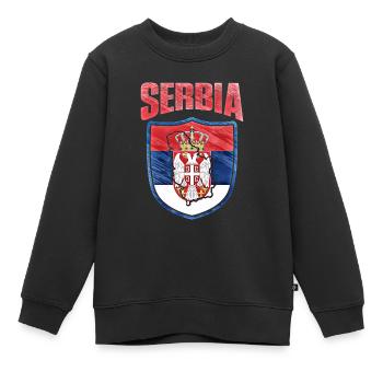 Serbien - Kinder Premium Organic Sweatshirt - Schwarz - Vorne - AI Model Kid Female (0cm)