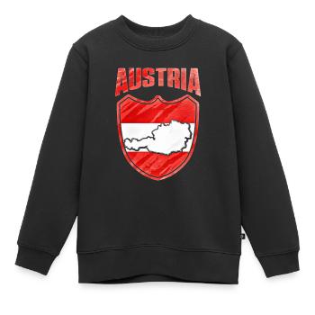 Autriche - Sweat Premium enfant bio - noir - Devant - AI Model Kid Female (0cm)