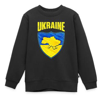 Ukraine - Sweat Premium enfant bio - noir - Devant - AI Model Kid Female (0cm)