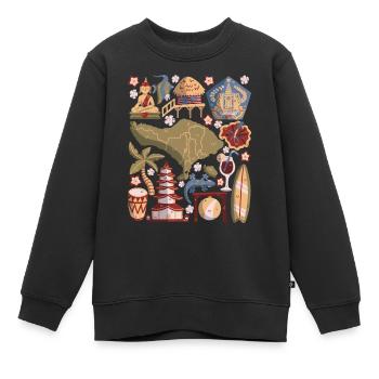 Bali - Sweat Premium enfant bio - noir - Devant - AI Model Kid Female (0cm)