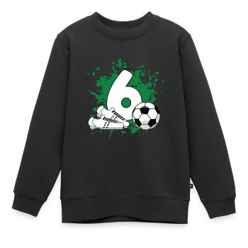 Fußballgeburtstag 6. Geburtstag - Kinder Premium Organic Sweatshirt - Schwarz - Vorne - AI Model Kid Female (0cm)