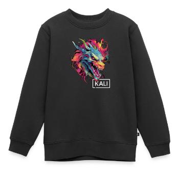 Colorful Kali Linux Dragon Design for DevOps & - Kids Premium Organic Sweatshirt - black - Front - AI Model Kid Female (0cm)