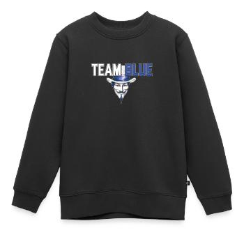 Team Blue Hackathon White Hat Hacker's Pride - Kids Premium Organic Sweatshirt - black - Front - AI Model Kid Female (0cm)