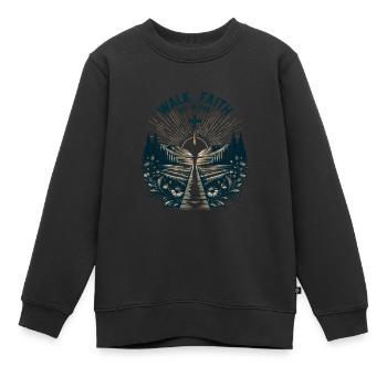 Marchez dans la foi, pas dans la peur - Sweat Premium enfant bio - noir - Devant - AI Model Kid Female (0cm)