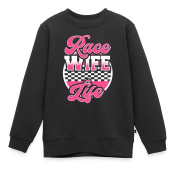 course femme course citations voiture pilote - Sweat Premium enfant bio - noir - Devant - AI Model Kid Female (0cm)