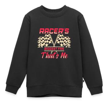 course femme course citations voiture pilote - Sweat Premium enfant bio - noir - Devant - AI Model Kid Female (0cm)