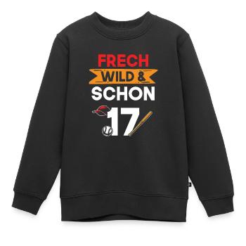 17 Jahre Geburtstag Fußball - Kinder Premium Organic Sweatshirt - Schwarz - Vorne - AI Model Kid Female (0cm)