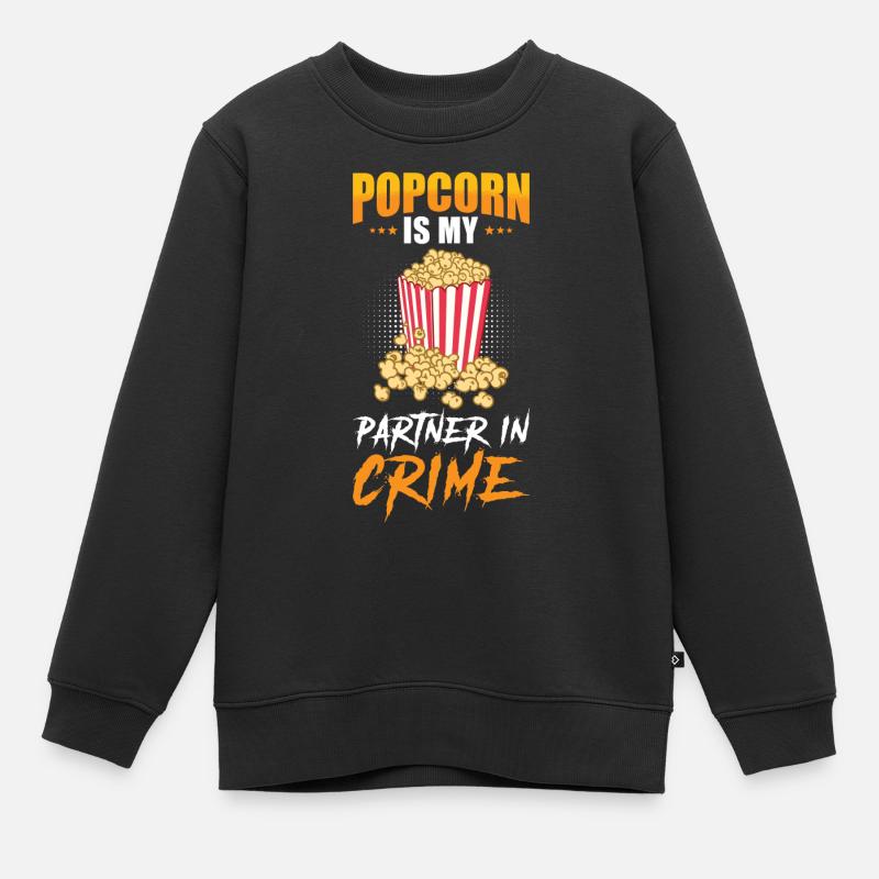 Popcorn amant cadeau drôle pop-corn - Sweat Premium enfant bio - noir