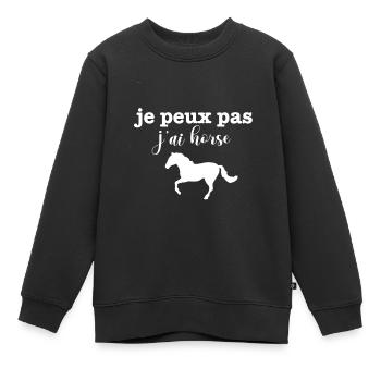 je peux pas j ai horse - Sweat Premium enfant bio - noir - Devant - AI Model Kid Female (0cm)