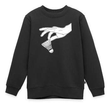Badminton Federball - Kinder Premium Organic Sweatshirt - Schwarz - Vorne - AI Model Kid Female (0cm)