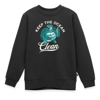 Keep the Ocean Clean Design - Kinder Premium Organic Sweatshirt - Schwarz - Vorne - AI Model Kid Female (0cm)