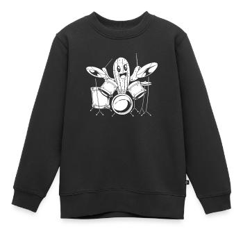 Batterie Batteur Batteur Cactus - Sweat Premium enfant bio - noir - Devant - AI Model Kid Female (0cm)
