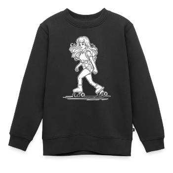 Rollschuhe Rollschuhlaufen - Kinder Premium Organic Sweatshirt - Schwarz - Vorne - AI Model Kid Female (0cm)