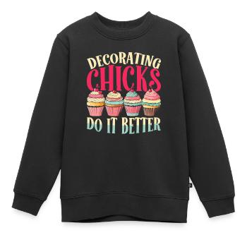 Chef Pâtissier Artiste Pâtissier - Sweat Premium enfant bio - noir - Devant - AI Model Kid Female (0cm)
