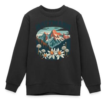Fleurs alpines, Berg, Watzmann, Bavière, Berchtesgaden - Sweat Premium enfant bio - noir - Devant - AI Model Kid Female (0cm)